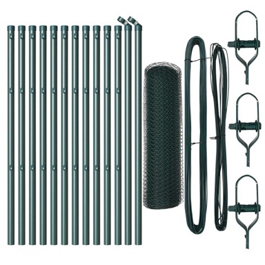 Set ograde set od 2 25x0.5 m, čelik s praškom, šuma zelena
