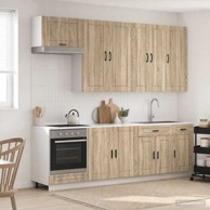 Kuhinjska jedinica Porto, 8 kom, konstruirano drvo, hrast sonoma