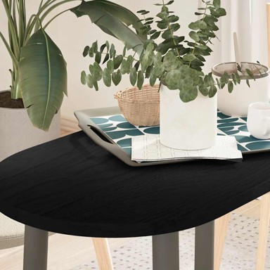 Stolna ploča tamnosmeđa 80x40x2 cm ovalna masivna hrastovina