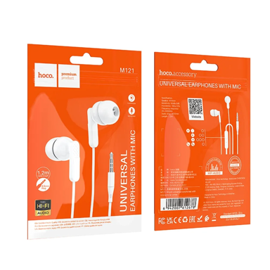 HOCO Slušalice M121, žičane, 3.5 mm, In-Ear, bijele