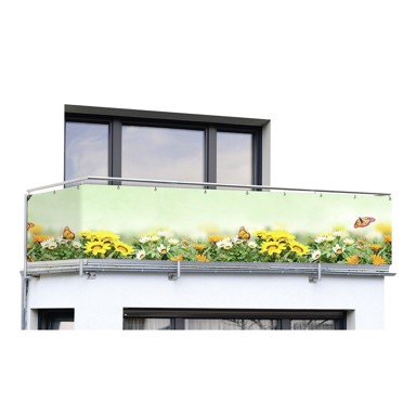 MAXIMEX Žuto-zeleni plastičan balkonski zastor 500x85 cm Butterfly