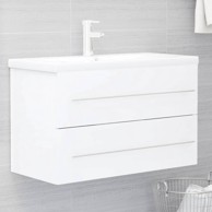 Ormarić za umivaonik bijeli 80 x 38,5 x 48 cm konstruirano drvo