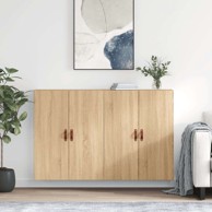 Zidni ormarići, 2 kom, 69.5 x 34 x 90 cm, sonoma hrast 2, koža