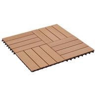 Pločice za decking, 22 kom, 30 x 30 cm, drvoplastična smjesa, tikovina