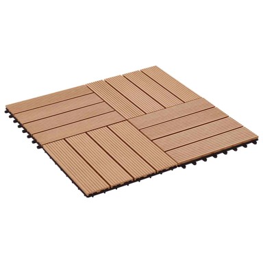 Pločice za decking, 22 kom, 30 x 30 cm, drvoplastična smjesa, tikovina