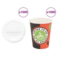 Papirnate šalice za kavu s poklopcima, 1000 kom, 16 oz, 400 ml