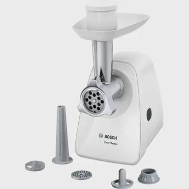 BOSCH Aparat za mljevenje mesa 1500W, nehrđajući čelik, bijeli MFW2520W