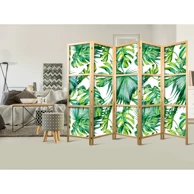 Japanski paravan Monstera i palmino lišće II 225x172 cm