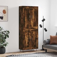 Visoka komoda dimljeni hrast 69 5x34x180 cm konstruiranog drva , drvena vrata