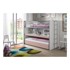 VIPACK Bijeli/ružičasti dječji krevet na kat/s dodatnim ležajem s prostorom za odlaganje s podnicom 90x200 cm Bonny