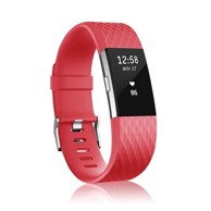 B-STRAP Silicone Diamond (Small) remen za Fitbit Charge 2, red