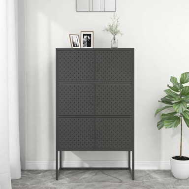 Visoka komoda, 80 x 35 x 135 cm, čelik, antracit, 1 kom