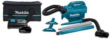 MAKITA Usisavač DCL184RF, baterija 3,0 Ah, spremnik 0,5 L, 18 V, crno-plavi