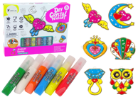 Privjesci za slikanje, staklo, učvršćene boje, nakit, 6 komada