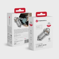 FORCELL Auto punjač F-Energy Mini, 2 x Type C, PD 30W