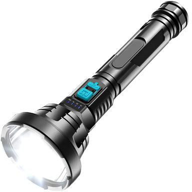 Taktička LED svjetiljka, KP41564, USB-C punjenje, crna