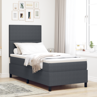 Box Spring krevet s madracem, tamnosivi, kordura 