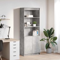 Visoka komoda siva betona 70x35x180 cm od konstruiranog drva