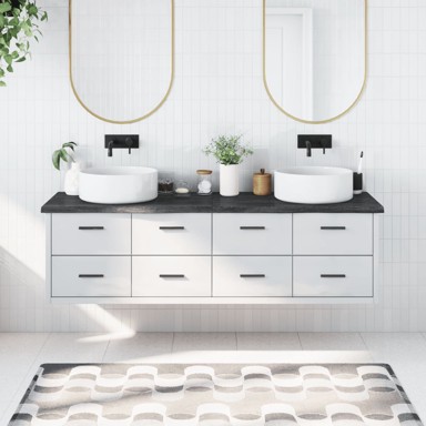 Kupaonska radna ploča tamnosiva 180 x 50 x 4 cm tretirano drvo