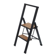 WENKO Crne aluminijske protuklizne sklopive ljestve Stepladder II. 