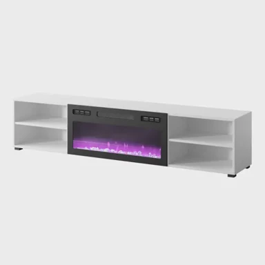 CAMA Komoda za TV s kaminom Polo, 180x33x39 cm, bijela, crni kamin