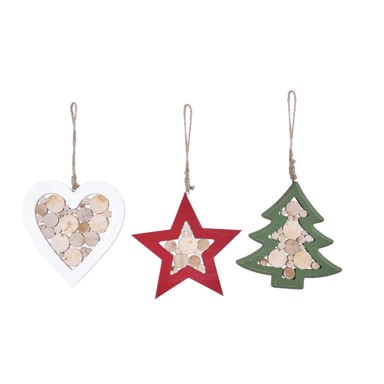 EGO DEKOR Božićni ukrasi Priroda, set 3 komada