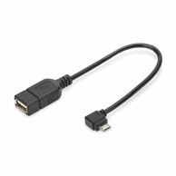 DIGITUS USB kabel A-B micro OTG 0,2 m kutni, crni