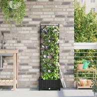   Vrtna sadilica s rešetkom 40x40x125.5 cm, crna