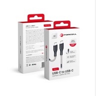FORCELL Karbonski kabel tip C do tip C, 60 W, crni, 1 m
