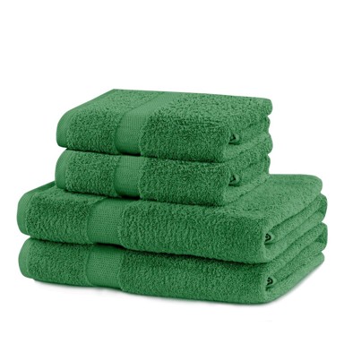 RESTILO Tamno zeleni pamučni set ručnika 4 kom od frotira Marina