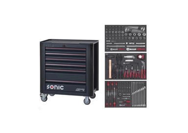 SONIC Radionička kolica sa alatom next s7, 6 ladica, 3 popune, 140 dijelna – 714075