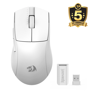REDRAGON Miš K1NG STANDARD M916-STD-1K, 2.4G, Bluetooth, žična, bijela