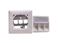 HELOS Keystone priključna doza za ugradnju, dizajnerska, 3-struka, čisto bijela