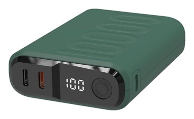 REALPOWER Powerbank PB-10000C PD+, 10000 mAh, tamnozeleni