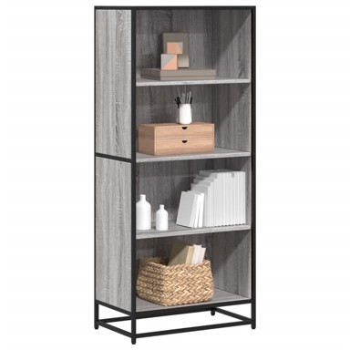 Polica za knjige Siva Sonoma 60x35x139 cm Konstruirano drvo