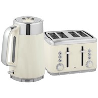 HOMESTAR Set za doručak s kuhalom za vodu 1,7 L i tosterom za 4 kriške, krem