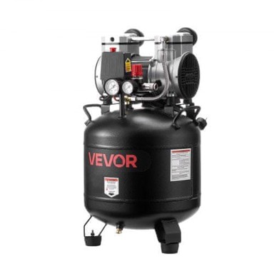 VEVOR Kompresor zraka, vertikalni, bez ulja, 30 L, 1,5 kW, 360 x 340 x 650 mm