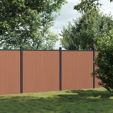Panel za ogradu WPC, 353 x 186 cm, smeđa