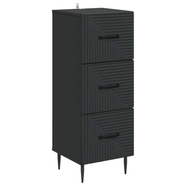 Ormar s ladicama, 33 x 34,5 x 89,5 cm, konstruirano drvo, crna