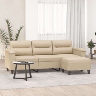 Trosjed s tabureom mikrovlakno 180 cm, krema