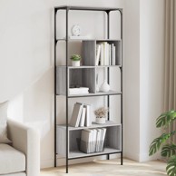 Regal za knjige s 5 razina siva boja hrasta 76x33x188,5cm