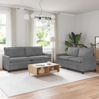 Set sofa, 2-dijelni, baršun, tamnosivi