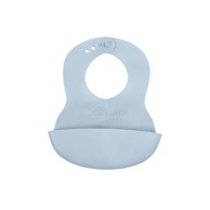 BABYONO Silikonski podbradak 6 m+, pastelno plava