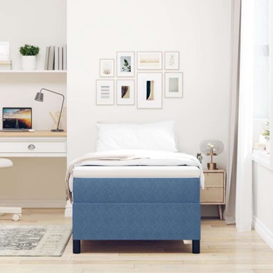 Box Spring krevet, plavi, 100x200 cm
