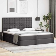 Krevet s prostorom za pohranu i LED-om, 180 x 200 cm, sivi