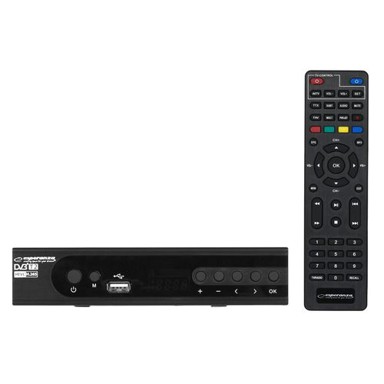 ESPERANZA Digitalni tuner DVB-T2 H.265/HEVC EV106P crni