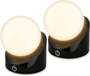 BRILONER 2x Mini LED stolna lampa, kugla, crna, na dodir