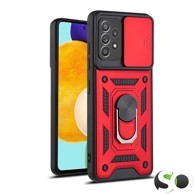 CAMSHIELD Pro maskica s magnetnim stalkom za Samsung A52 Crvena