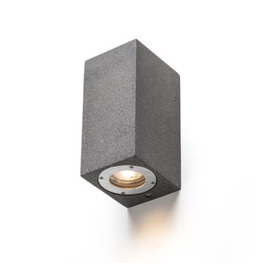 RENDL Zidna lampa, Kane II, beton/dekor od tamnog granita, 230V, LED GU10 5W, IP65, tamni granit