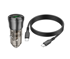 BOROFONE Auto punjač BZ325, USB-C 20 W, USB-A 18 W, PD 38 W, QC 3.0, USB-C na USB-C kabel, 1 m, crna